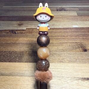 Pop Bean Coffee Factory Series Labubu Beaded Pen.
